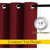 imageNICETOWN Burgundy Blackout Curtains Grommet  Home Decorations Thermal Insulated Solid Grommet Top Blackout Living Room PanelsDrapes for Gift One Pair 52 x 84Inch Red