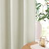 imageNICETOWN Faux Linen 100 Blackout 108 inch Curtains for Bedroom Silver Grommet 2 Layers with White Liner Window Treatments Sound Reducing Drapes for Living Room Natural W52 x L108 2 Panels