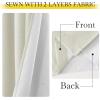 imageNICETOWN Faux Linen 100 Blackout 108 inch Curtains for Bedroom Silver Grommet 2 Layers with White Liner Window Treatments Sound Reducing Drapes for Living Room Natural W52 x L108 2 Panels