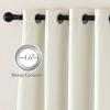 imageNICETOWN Faux Linen 100 Blackout 108 inch Curtains for Bedroom Silver Grommet 2 Layers with White Liner Window Treatments Sound Reducing Drapes for Living Room Natural W52 x L108 2 Panels