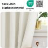 imageNICETOWN Linen Blackout Classroom Door Curtains Privacy Classroom Window Covering Thermal Insulate with Self Adhesive Hooks for Patio Glass Front Door 10 x 30 inches Grey 1 PanelNatural