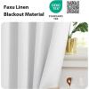 imageNICETOWN Linen Blackout Classroom Door Curtains Privacy Classroom Window Covering Thermal Insulate with Self Adhesive Hooks for Patio Glass Front Door 10 x 30 inches Grey 1 PanelGreyish White