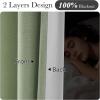 imageNICETOWN PRO 100 Blackout Pink Curtains for Girls Room Pinch Pleated Thermal Curtains Linen Weave Window Treatments Sound Reducing for BedroomNursery W40 x L90 2 PanelsSage Green