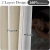 imageNICETOWN PRO 100 Blackout Pink Curtains for Girls Room Pinch Pleated Thermal Curtains Linen Weave Window Treatments Sound Reducing for BedroomNursery W40 x L90 2 PanelsBeige