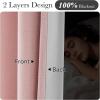 imageNICETOWN PRO 100 Blackout Pink Curtains for Girls Room Pinch Pleated Thermal Curtains Linen Weave Window Treatments Sound Reducing for BedroomNursery W40 x L90 2 PanelsPink