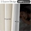 imageNICETOWN PRO 100 Blackout Pink Curtains for Girls Room Pinch Pleated Thermal Curtains Linen Weave Window Treatments Sound Reducing for BedroomNursery W40 x L90 2 PanelsNatural