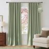 imageNICETOWN PRO 100 Blackout Pink Curtains for Girls Room Pinch Pleated Thermal Curtains Linen Weave Window Treatments Sound Reducing for BedroomNursery W40 x L90 2 PanelsSage Green