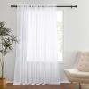imageNICETOWN Voile Sheer Sliding Door Curtain for Patio Rod Pocket Airy amp Lightweight Curtain Drape for Living RoomBedroom W100 x L120 White 1 PanelWhite