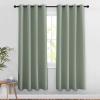 imageNICETOWN Blackout 78 inch Curtains for Doorway 2 Panels Set Grommet Thermal Insulated Room Darkening Door Curtains Sound Reducing for BedroomHome Office Sage Green W52 x L78