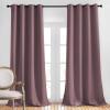 imageNICETOWN Blackout Curtains 90 inch Length Sound Reducing Thermal Insulated Grommet Room Darkening Window Treatments for BedroomLiving Room 2 Panels W52 x L90 Dry Rose