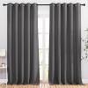 imageNICETOWN Blackout Curtains Panels for Bedroom  3 Pass Microfiber Noise Reducing Thermal Insulated Solid Ring Top Blackout Window Drapes 2 Panels 66 x 90 Inch Gray