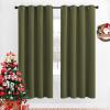 imageNICETOWN Blackout Curtains for Girls Room  Thermal Insulated Solid Grommet Room Darkening CurtainsPanelsDrape for Bedroom Olive Green 1 Pair 52 by 72Inch