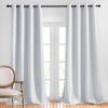 imageNICETOWN Blackout Living Room Curtains Greyish White  Home Fashion Ring Top Thermal Insulated Darkening Curtains for BedroomLiving Room 2 Panels W52 x L90 Greyish White