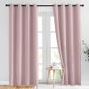 imageNICETOWN Light Block Window Curtains 84 Length  Home Fashion Thermal Insulated Solid Grommet Room Darkening Window Treatments for Hall Room Blush Pink 1 Pair 52 Wide by 84 Long