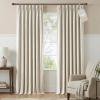 imageNICETOWN PRO 100 Blackout Pink Curtains for Girls Room Pinch Pleated Thermal Curtains Linen Weave Window Treatments Sound Reducing for BedroomNursery W40 x L90 2 PanelsBeige