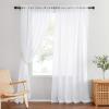 imageNICETOWN Voile Sheer Sliding Door Curtain for Patio Rod Pocket Airy amp Lightweight Curtain Drape for Living RoomBedroom W100 x L120 White 1 PanelWhite