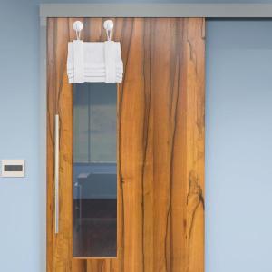 imageNICETOWN Linen Blackout Classroom Door Curtains Privacy Classroom Window Covering Thermal Insulate with Self Adhesive Hooks for Patio Glass Front Door 10 x 30 inches Grey 1 PanelGreyish White