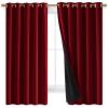 imageNICETOWN 100 Blackout Curtains with Black Liners Burgundy Red 2 Panels 62inch W by 63inch L Thermal Insulated Full Blackout 2Layer Lined Drapes Energy Efficiency Window Draperies for Bedroom