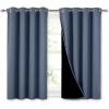 imageNICETOWN 100 Blackout Curtains with Black Liners Thermal Insulated Full Blackout 2Layer Lined Drapes Energy Efficiency Window Draperies for Boys Room Stone Blue 2 Panels 52inch by 45inch