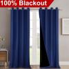 imageNICETOWN 100 Blackout Blinds Set of 2 46 x 102 Royal Blue Laundry Room Decor Window Treatment Curtains for Large Patio Sliding Door Thermal Insulated Curtains for Bedroom
