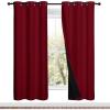 imageNICETOWN 100 Blackout Window Curtain Panels Burgundy Red 2 Pieces 42inch Wide Per Panel Full Light Blocking Drapes with Black Liner for Nursery 72inch Drop Thermal Insulated Draperies
