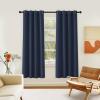 imageNICETOWN Navy Blue Blackout Bedroom Window Curtain Grommet Privacy Window Treatment Energy Saving Thermal Insulated Room Darkening for Boys Room 1 Panel W46 x L72
