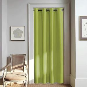 imageNICETOWN Door Curtain for Closet Doors 80 Inches Long 1 Panel Blackout Doorway Curtain for Open Closet Bedroom Room Divider Living Room for Privacy Fresh Green 1 Panel 46W x 80L