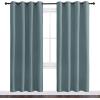 imageNICETOWN Modern Blackout Curtains Noise Reducing Thermal Insulated and Privacy Room Darkening Drape Panels for Boys Guest Room Door Window Greyish Blue 2 Panels W55 x L78 Inch