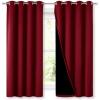 imageNICETOWN Cold Blocking Curtains 100 Blackout Curtain Panels Thermal Insulated Curtains Noise Reducing Drapes for Window Decor Set of 2 Burgundy Red 52 inches Wide by 63 inches Long