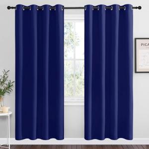 imageNICETOWN Navy Blue Blackout Curtains 78 inches Length for Living Room 2 Panels 55 Wide Thermal Insulated Decoration Drapes for Bedroom Window