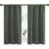 imageNICETOWN Bedroom Curtains Blackout Draperies  All Season Thermal Insulated Solid Rod Pocket Top Blackout CurtainsDrapes for Kids Room Dark Mallard 1 Pair 34 x 45 Inch