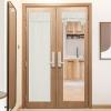 imageNICETOWN French Door Curtains for Window Room Darkening Privacy Thermal Insulated Curtains for Kitchen Farmhouse Linen Door Shade for Office Tie Up Shades 26 X 72 Inches Beige 1 PanelNatural