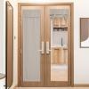 imageNICETOWN French Door Curtains for Window Room Darkening Privacy Thermal Insulated Curtains for Kitchen Farmhouse Linen Door Shade for Office Tie Up Shades 26 X 72 Inches Beige 1 PanelAngora