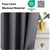 imageNICETOWN French Door Curtains for Window Room Darkening Privacy Thermal Insulated Curtains for Kitchen Farmhouse Linen Door Shade for Office Tie Up Shades 26 X 72 Inches Beige 1 PanelCharcoal Gray