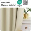 imageNICETOWN French Door Curtains for Window Room Darkening Privacy Thermal Insulated Curtains for Kitchen Farmhouse Linen Door Shade for Office Tie Up Shades 26 X 72 Inches Beige 1 PanelBeige