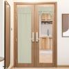 imageNICETOWN French Door Curtains for Window Room Darkening Privacy Thermal Insulated Curtains for Kitchen Farmhouse Linen Door Shade for Office Tie Up Shades 26 X 72 Inches Beige 1 PanelBeige