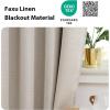 imageNICETOWN French Door Curtains for Window Room Darkening Privacy Thermal Insulated Curtains for Kitchen Farmhouse Linen Door Shade for Office Tie Up Shades 26 X 72 Inches Beige 1 PanelAngora