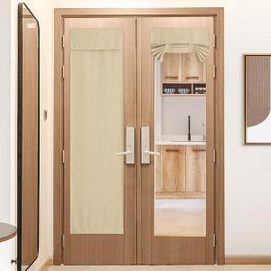 imageNICETOWN French Door Curtains for Window Room Darkening Privacy Thermal Insulated Curtains for Kitchen Farmhouse Linen Door Shade for Office Tie Up Shades 26 X 72 Inches Beige 1 PanelOatmeal