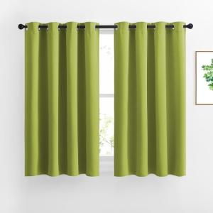 imageNICETOWN Fresh Green Draperies Curtain Panels  Thermal Insulated Solid Grommet Blackout CurtainsPanelsDrapes for Living RoomFresh Green 1 Pair 46 by 54Inch