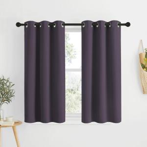 imageNICETOWN Room Darkening Curtain Panels  Window Treatment Thermal Insulated Grommet Light Blocking Curtains Drapes for BedroomHome Office 2 Panels 34 by 50 Greyish Purple