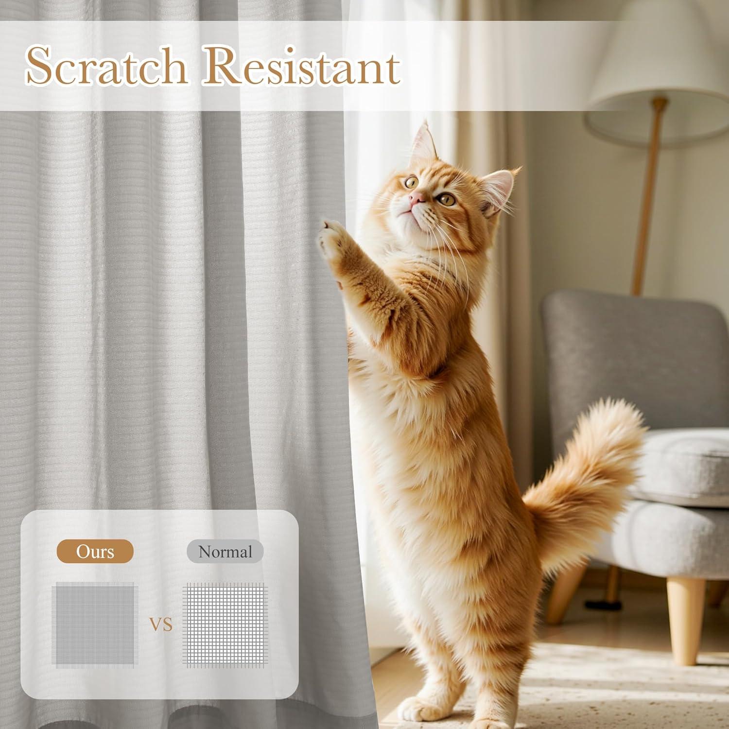 imageNICETOWN Short Sheer Curtains 36 inches Long Privacy Non See Through Drapes for Kitchen 2 Panels Light Filtering Grommet Top Semi Sheer Curtains for Bathroom Office 52 W x 63 L WhiteSilver Grey