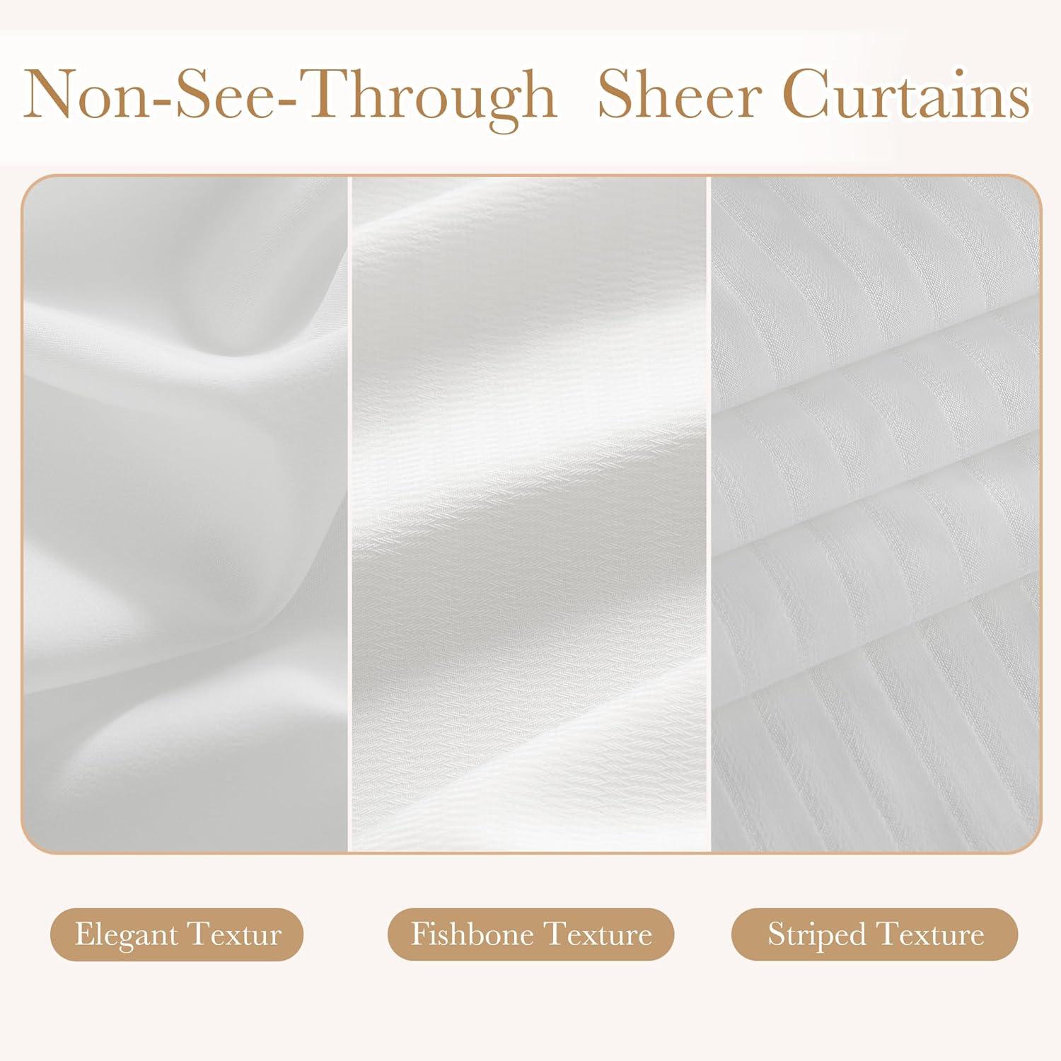 imageNICETOWN Short Sheer Curtains 36 inches Long Privacy Non See Through Drapes for Kitchen 2 Panels Light Filtering Grommet Top Semi Sheer Curtains for Bathroom Office 52 W x 63 L WhiteWhite