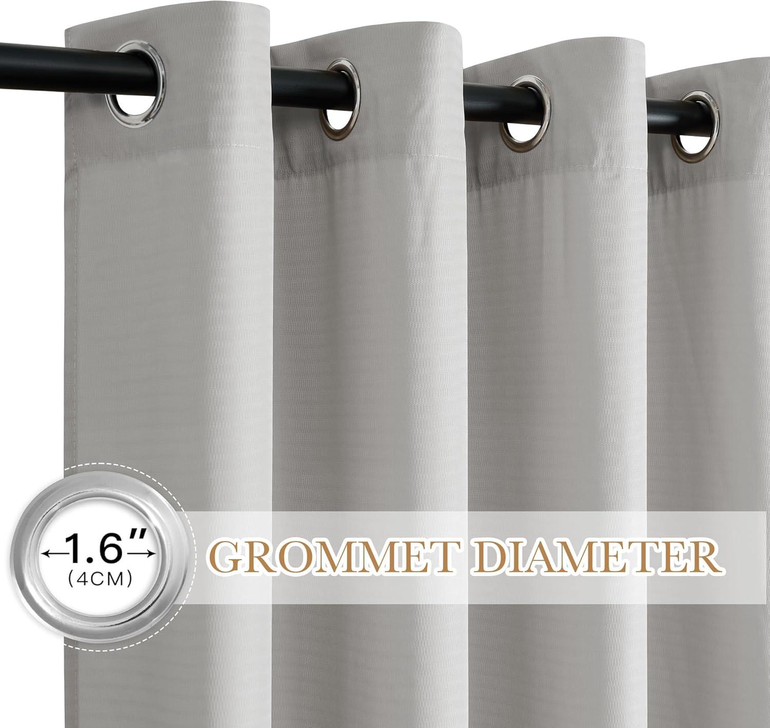 imageNICETOWN Short Sheer Curtains 36 inches Long Privacy Non See Through Drapes for Kitchen 2 Panels Light Filtering Grommet Top Semi Sheer Curtains for Bathroom Office 52 W x 63 L WhiteSilver Grey