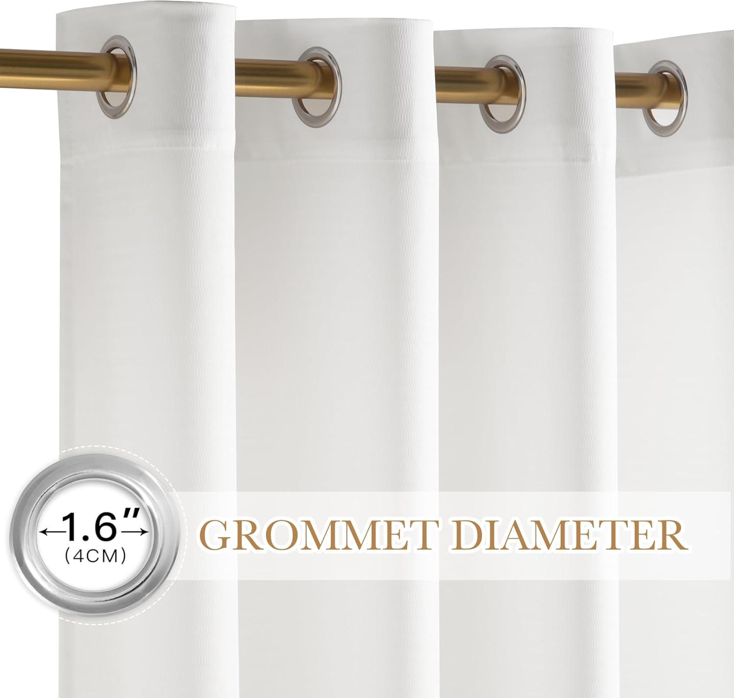 imageNICETOWN Short Sheer Curtains 36 inches Long Privacy Non See Through Drapes for Kitchen 2 Panels Light Filtering Grommet Top Semi Sheer Curtains for Bathroom Office 52 W x 63 L WhiteWhite