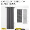imageNICETOWN Bedroom Blackout Curtains Panels  Triple Weave Energy Saving Thermal Insulated Solid Grommet Blackout Draperies for Patio 1 Pair 55 inches by 96 Inch Grey