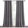imageNICETOWN Bedroom Blackout Curtains Panels  Triple Weave Energy Saving Thermal Insulated Solid Grommet Blackout Draperies for Patio 1 Pair 55 inches by 96 Inch Grey