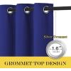 imageNICETOWN Bedroom Blackout Curtains Panels  Window Treatment Thermal Insulated Solid Grommet Blackout for Living Room Set of 2 66 by 54 Inch Navy Blue
