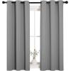 imageNICETOWN Bedroom Curtains Blackout Drapery Panels Three Pass Microfiber Thermal Insulated Solid Ring Top Blackout Window CurtainsDrapes Two Panels 34 x 54 inches Silver Grey