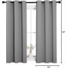 imageNICETOWN Bedroom Curtains Blackout Drapery Panels Three Pass Microfiber Thermal Insulated Solid Ring Top Blackout Window CurtainsDrapes Two Panels 34 x 54 inches Silver Grey