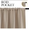 imageNICETOWN Blackout Curtains for Bedroom Blackout Curtain Panels Taupe 1 Pair 42 by 45inch Window Treatment Energy Saving Thermal Insulated Solid Rod Pocket Blackout DrapesDraperies